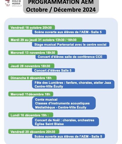 Programmation octobre2024