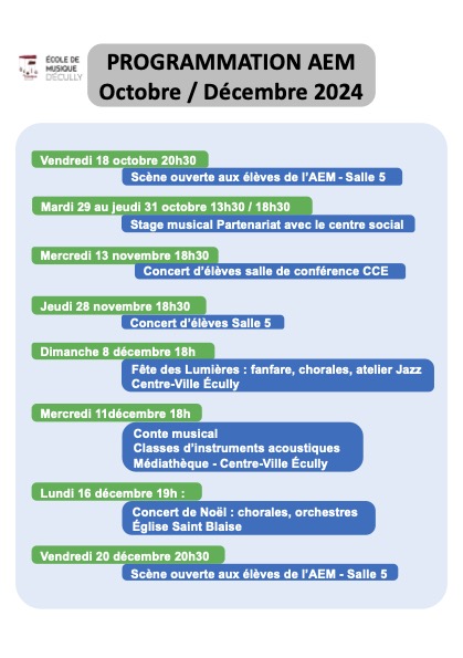 Programmation octobre2024